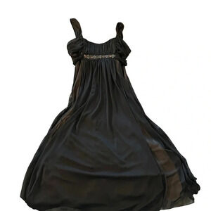 Connected apparel High- low open brown & tan Dress Size: 12